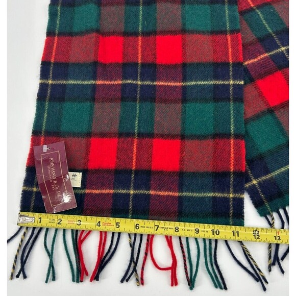 NEW John Hanly 100% Irish Lambswool Tartan Plaid Scarf  54x11”~Ireland~Christmas - Picture 3 of 7